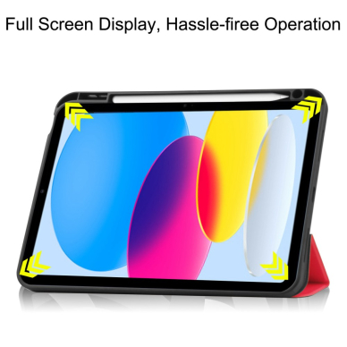 iPad 2025 (11th gen) / iPad 10.9 2022 (10th gen) red silikoninis S PEN TRIFOLD dėklas 7