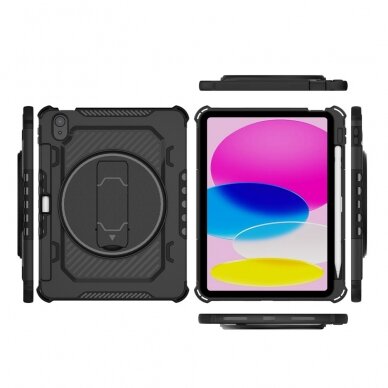 iPad 2025 (11th gen) / iPad 10.9 2022 (10th gen) ROTARY 360 black nugarėlė 6