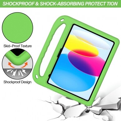 iPad 2025 (11th gen) / iPad 10.9 2022 (10th gen) green ARMOR nugarėlė su kojele 1