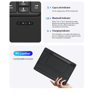 iPad Air 13 (2025 / 2024) / iPad Pro 12.9 (2022 / 2021 / 2020 / 2018) black DUX DUCIS DK Series dėklas su klaviatūra 9