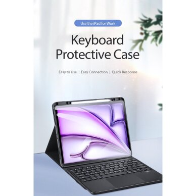 iPad Air 13 (2025 / 2024) / iPad Pro 12.9 (2022 / 2021 / 2020) black DUX DUCIS TK Series dėklas su klaviatūra 2