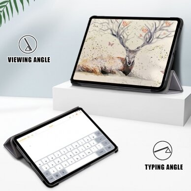 iPad Air (2020) pilkas TRIFOLD dėklas 4