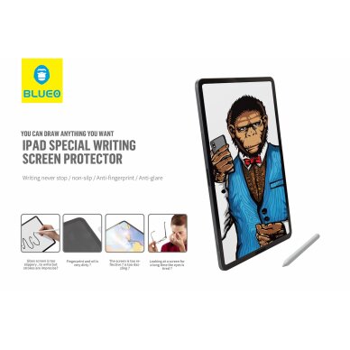 iPad PRO 11 2021/2020/2018/ AIR 10.9 2020/2022 Special Writing Mr.Monkey MATTE plėvelė 3