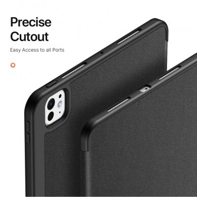 iPad Pro 11 (2024) black DUX DUCIS DOMO TRIFOLD dėklas 10