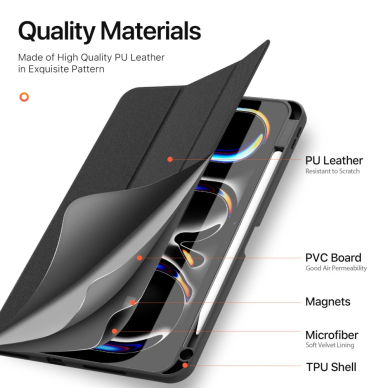 iPad Pro 11 (2024) black DUX DUCIS DOMO TRIFOLD dėklas 11
