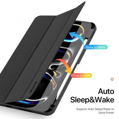 iPad Pro 11 (2024) black DUX DUCIS DOMO TRIFOLD dėklas 12