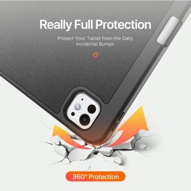 iPad Pro 11 (2024) black DUX DUCIS DOMO TRIFOLD dėklas 2