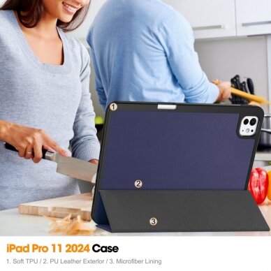 iPad Pro 11 (2024) blue S PEN TRIFOLD dėklas 7