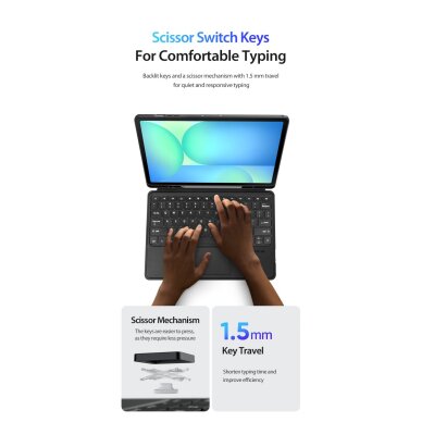 iPad Pro 11 2024 (M4) black DUX DUCIS DK Series dėklas su klaviatūra 3