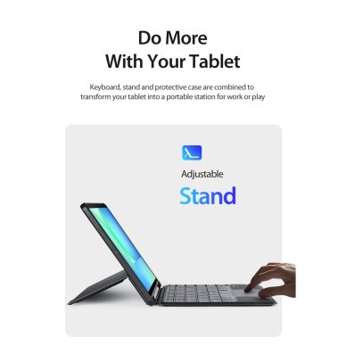 iPad Pro 11 2024 (M4) black DUX DUCIS DK Series dėklas su klaviatūra 10