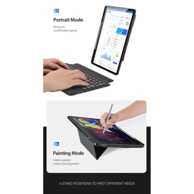 iPad Pro 11 2024 (M4) black DUX DUCIS DK Series dėklas su klaviatūra 15