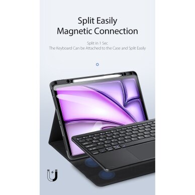 iPad Pro 11 2024 (M4) black DUX DUCIS TK Series dėklas su klaviatūra 3