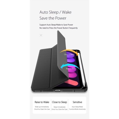 iPad Pro 11 2025 (M5) / 2024 (M4) black DUX DUCIS Toby Series clear back dėklas 6