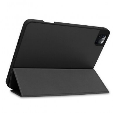 iPad Pro 12.9` 2021/2020/2018 juodas silikoninis TRIFOLD with Pen Slot dėklas 3