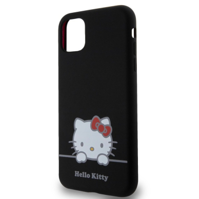 iPhone 11 Black Liquid Silicone Daydreaming Logo HELLO KITTY nugarėlė 2