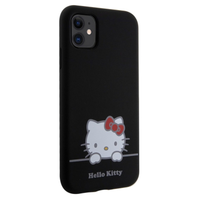 iPhone 11 Black Liquid Silicone Daydreaming Logo HELLO KITTY nugarėlė 1