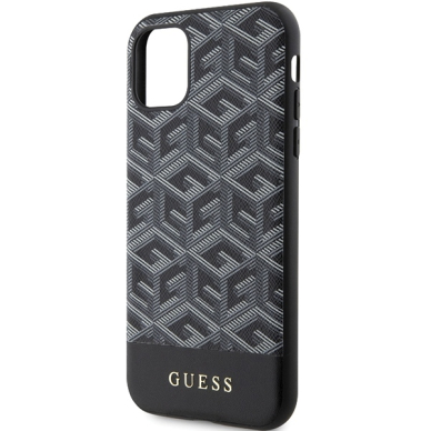 Iphone 11 black PU Leather GCube Stripes MagSafe GUESS nugarėlė 5
