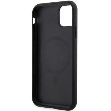 Iphone 11 black PU Leather GCube Stripes MagSafe GUESS nugarėlė 6