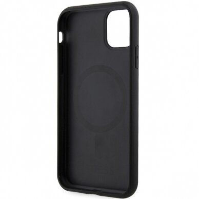 Iphone 11 black PU Leather GCube Stripes MagSafe GUESS nugarėlė 6