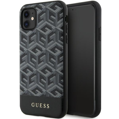 Iphone 11 black PU Leather GCube Stripes MagSafe GUESS nugarėlė