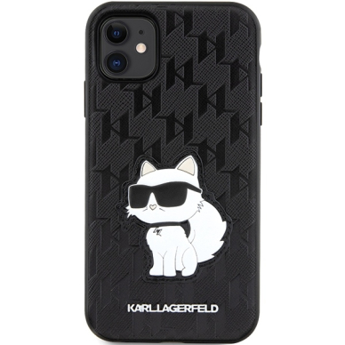 iPhone 11 black Saffiano Monogram Choupette KARL LAGERFELD nugarėlė 2