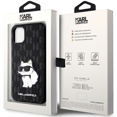 iPhone 11 black Saffiano Monogram Choupette KARL LAGERFELD nugarėlė 7