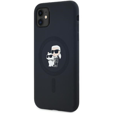 iPhone 11 black Silicone Karl & Choupette MagSafe KARL LAGERFELD nugarėlė 1