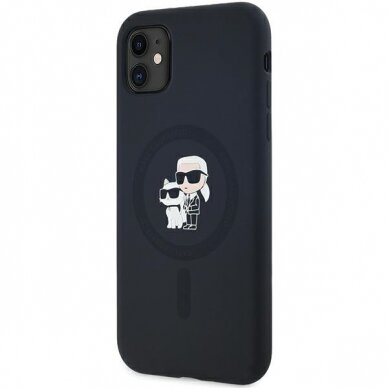 iPhone 11 black Silicone Karl & Choupette MagSafe KARL LAGERFELD nugarėlė 1