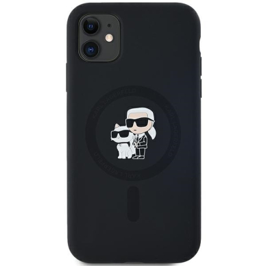 iPhone 11 black Silicone Karl & Choupette MagSafe KARL LAGERFELD nugarėlė 2