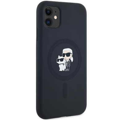 iPhone 11 black Silicone Karl & Choupette MagSafe KARL LAGERFELD nugarėlė 3