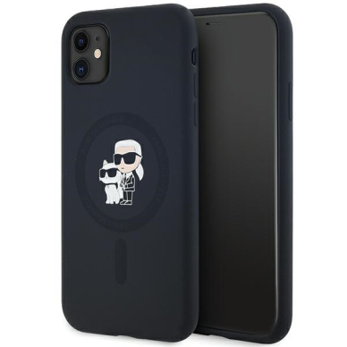 iPhone 11 black Silicone Karl & Choupette MagSafe KARL LAGERFELD nugarėlė