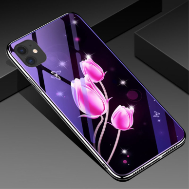 iPhone 11 blue ray glass nugarėlė Tulip