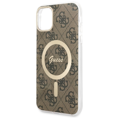 Iphone 11 brown 4G MagSafe GUESS nugarėlė 4