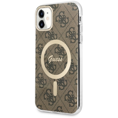 Iphone 11 brown 4G MagSafe GUESS nugarėlė