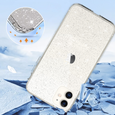 iPhone 11 clear Crystal Glitter nugarėlė 2