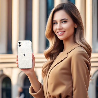 iPhone 11 clear Crystal Glitter nugarėlė 3