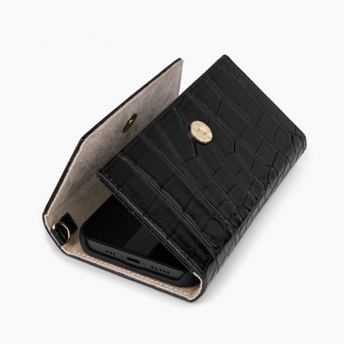 iPhone 11 iDeal Of Sweden dėklas Cassette Clutch Black Croco 2