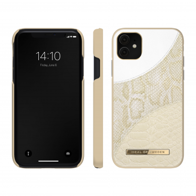 iPhone 11 iDeal Of Sweden nugarėlė Cream Gold Snake 1