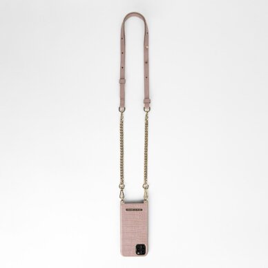 iPhone 11 iDeal Of Sweden nugarėlė su grandinėle Misty Rose Croco 2