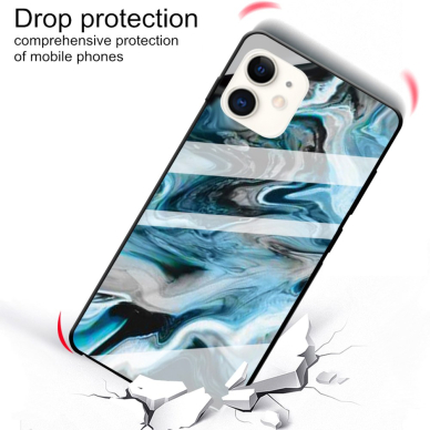iPhone 11 marble glass nugarėlė Style C melsva 2