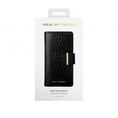 iPhone 11 PRO iDeal Of Sweden dėklas Wallet Jet Black Croco 1