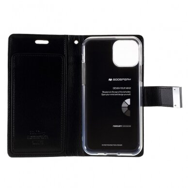 iPhone 11 PRO juodas MERCURY RICH DIARY dėklas 5