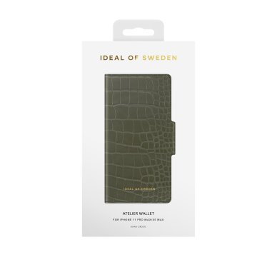 iPhone 11 PRO MAX iDeal Of Sweden dėklas Khaki Croco 1