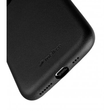 iPhone 11 Pro Max juoda odinė MELKCO REGAL SNAP nugarėlė 1