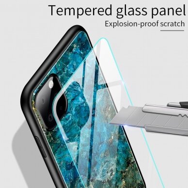 iPhone 11 Pro Max marble glass nugarėlė Blue 1