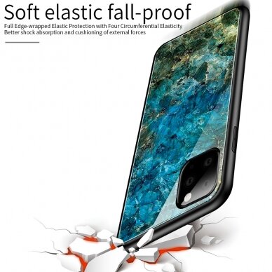 iPhone 11 Pro Max marble glass nugarėlė Blue 2
