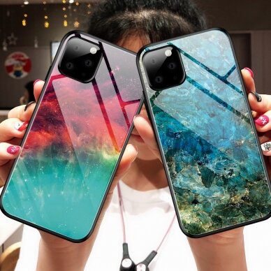 iPhone 11 Pro Max marble glass nugarėlė Blue 3