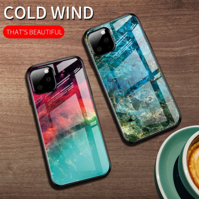 iPhone 11 Pro Max marble glass nugarėlė Blue 4