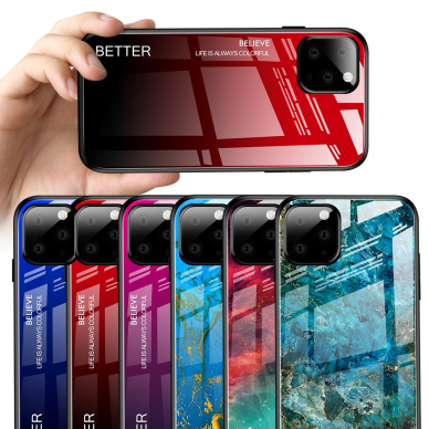 iPhone 11 Pro Max marble glass nugarėlė Blue 5