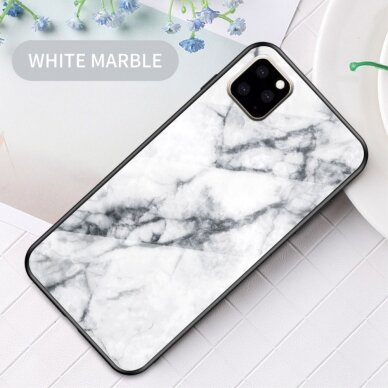 iPhone 11 Pro Max marble glass nugarėlė White 1